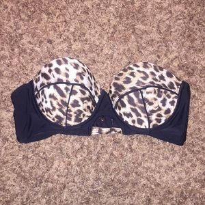Cheetah print swimsuit top